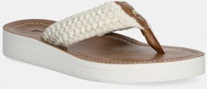 Šľapky Barbour Kelburn béžová farba, na plochom podpätku, LBS0019WH12