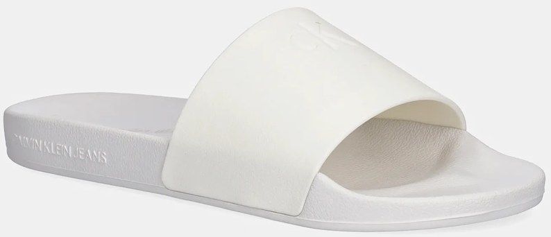 Šľapky Calvin Klein Jeans SLIDE MONOGRAM TPU biela farba, YW0YW01715