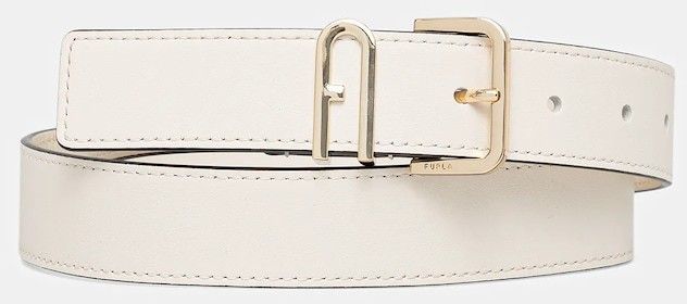 Kožený opasok Furla béžová farba, WC00078.AX0733.PNN001007