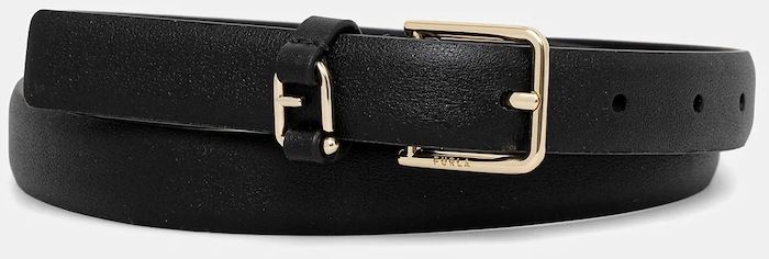 Kožený opasok Furla čierna farba, WC00099.BX2045.O60001007