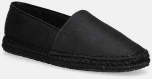 Espadrilky Calvin Klein FLAT ESPADRILLE - JACQ čierna farba, HW0HW02467