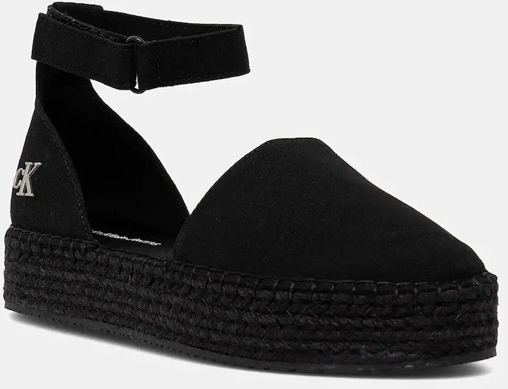 Espadrilky Calvin Klein Jeans FLATFORM ESPADRILLE SLING MG čierna farba, na platforme, YW0YW01735