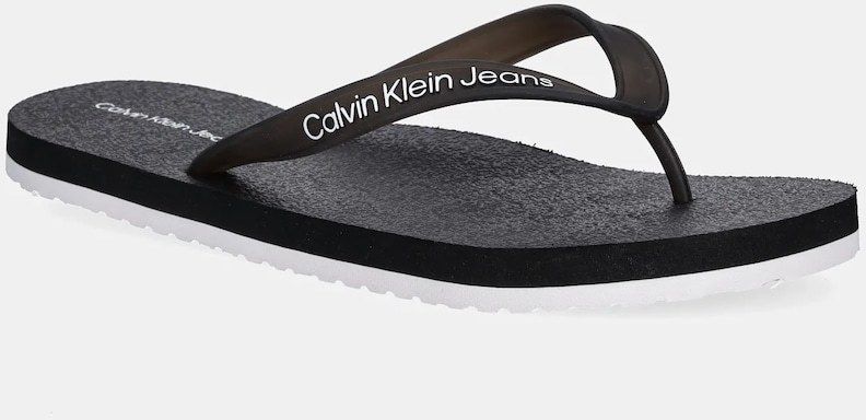Šľapky Calvin Klein Jeans THONG+ TPU čierna farba, YM0YM01265