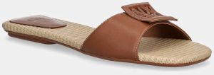 Šľapky Armani Exchange hnedá farba, na platforme, XDP055 XV921 01816
