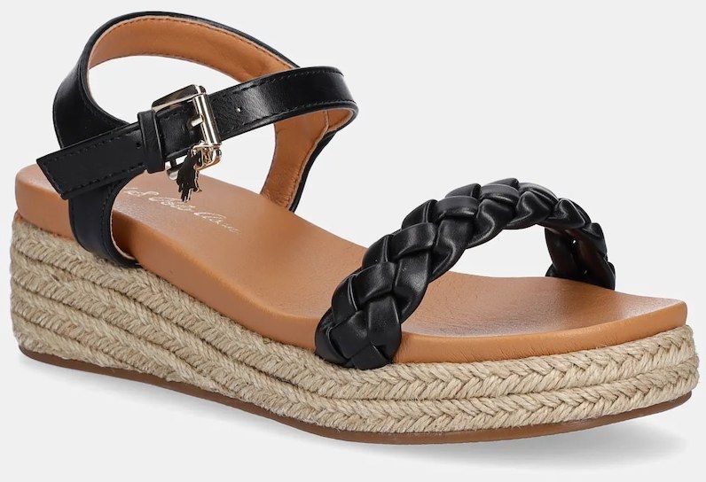 Sandále U.S. Polo Assn. ASTRID čierna farba, na kline, ASTRID001W/5Y1