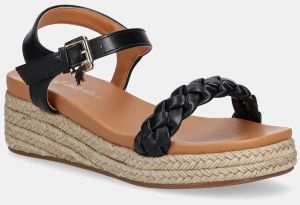 Sandále U.S. Polo Assn. ASTRID čierna farba, na kline, ASTRID001W/5Y1