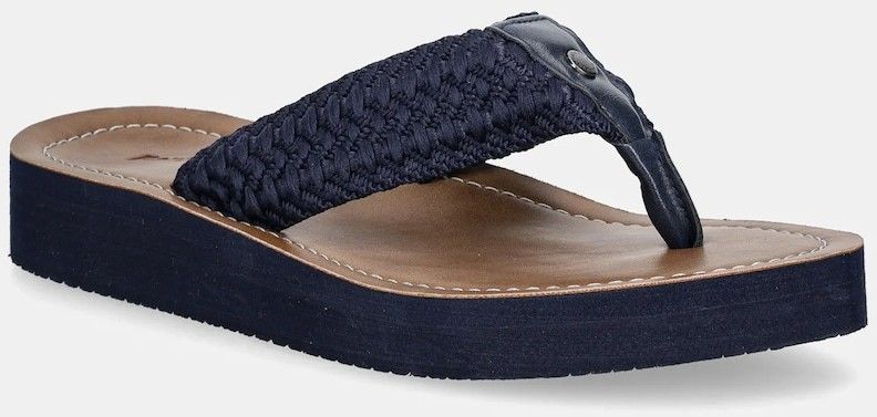 Šľapky Barbour Kelburn tmavomodrá farba, na plochom podpätku, LBS0019NY12