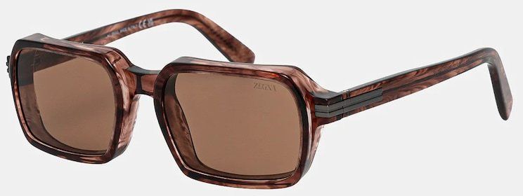 Slnečné okuliare Zegna hnedá farba, EZ0254_5571E