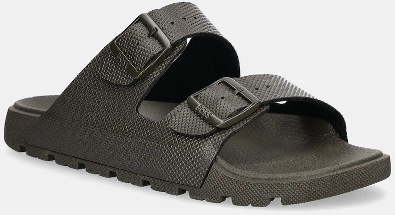 Šľapky BOSS Surfley zelená farba, 50505540