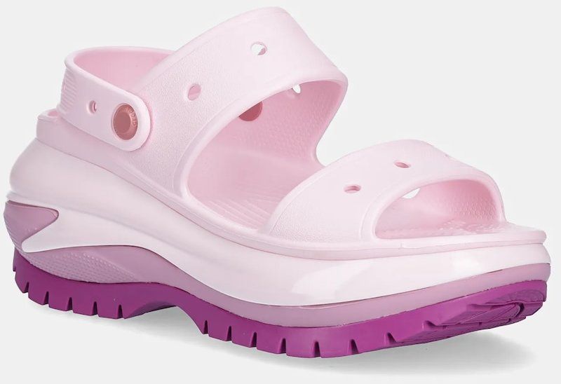 Šľapky Crocs Classic Mega Crush Sandal ružová farba, na platforme, 207989.5BX