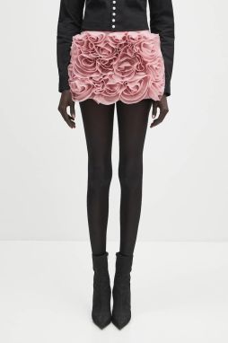 Sukňa s prímesou vlny AMBUSH Rose Skirt ružová farba, mini, rovný strih, 12115389