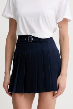 Sukňa Liu Jo tmavomodrá farba, mini, áčkový strih, WA5371.T1811