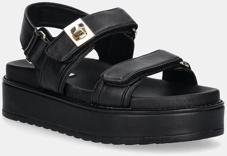 Kožené sandále Steve Madden Bigmona čierna farba, na platforme, SM11003458