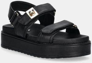 Kožené sandále Steve Madden Bigmona čierna farba, na platforme, SM11003458