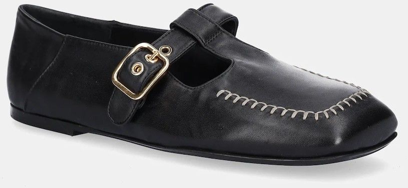 Kožené balerínky AGL Ceramic Shoes čierna farba, D840006PGKA0761013