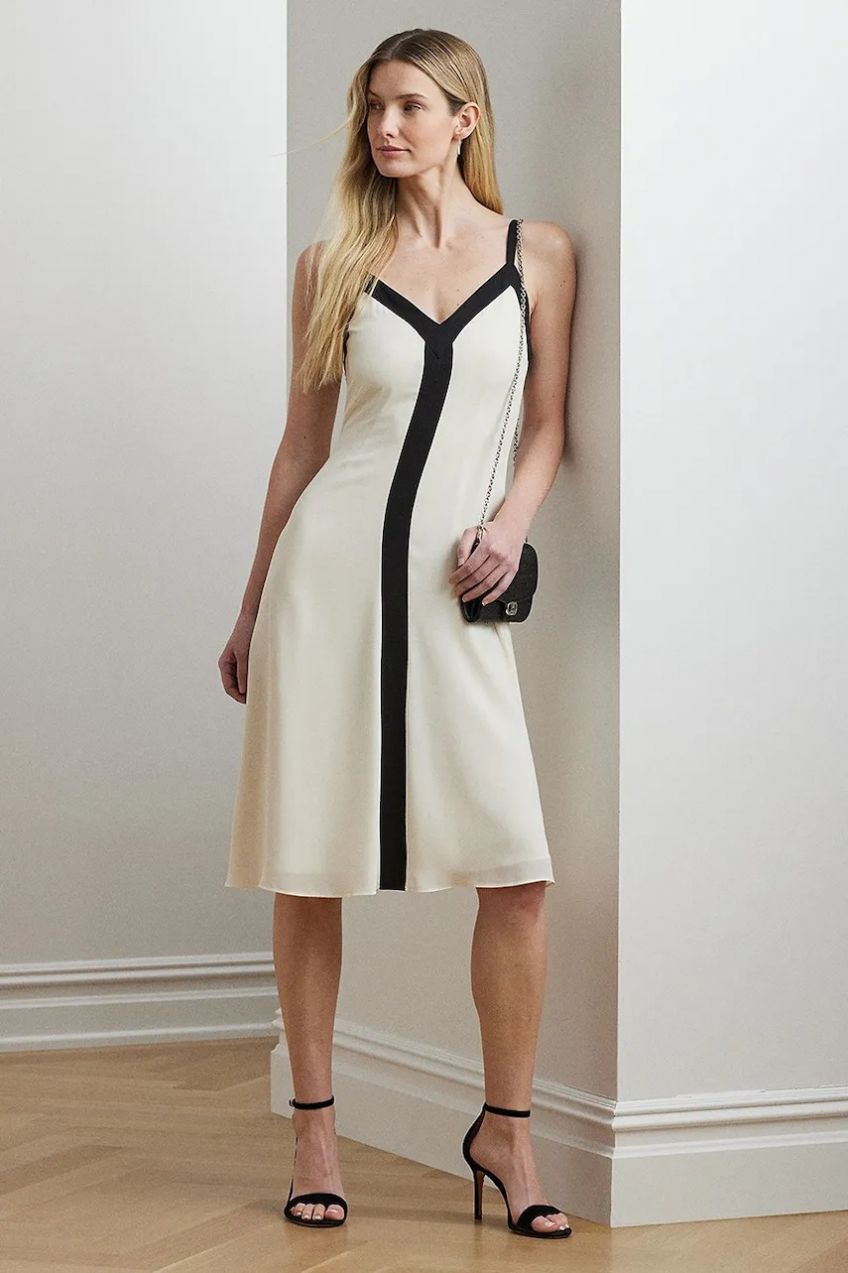 Šaty Lauren Ralph Lauren béžová farba, mini, áčkový strih, 250963709