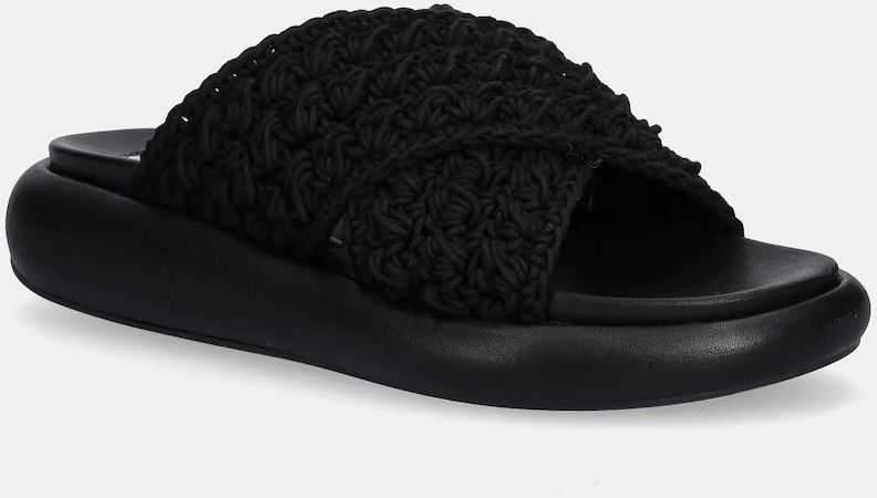 Šľapky Steve Madden Guideline čierna farba, na platforme, SM11003828