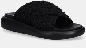 Šľapky Steve Madden Guideline čierna farba, na platforme, SM11003828