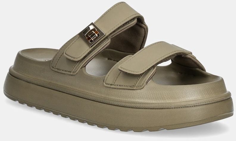 Šľapky Steve Madden Bigschmona-J zelená farba, na platforme, SM11003858