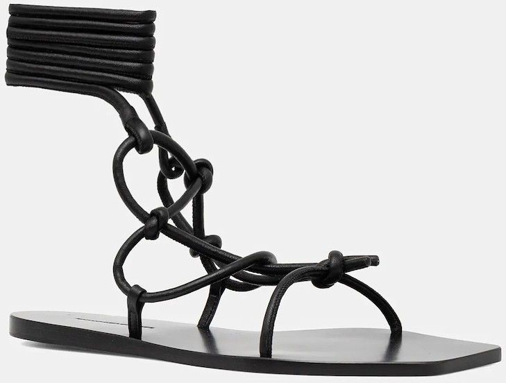 Kožené sandále Rick Owens Lilies Penta čierna farba, LI01E4808