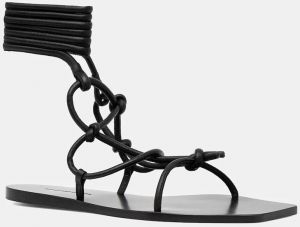 Kožené sandále Rick Owens Lilies Penta čierna farba, LI01E4808