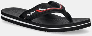 Šľapky Pepe Jeans WEST CLUB čierna farba, PMS70162