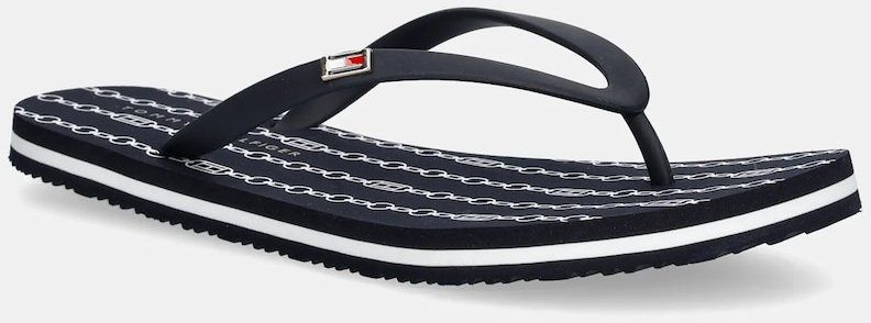 Šľapky Tommy Hilfiger HILFIGER STRAP BEACH SANDAL tmavomodrá farba, na plochom podpätku, FW0FW08518