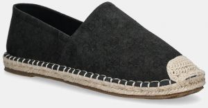 Semišové espadrilky Guess ELCHE čierna farba, FMJELC FAB14
