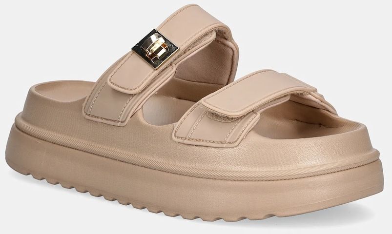 Šľapky Steve Madden Bigschmona-J béžová farba, na platforme, SM11003858