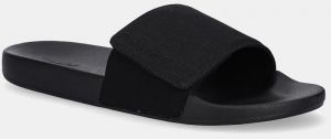 Šľapky Calvin Klein ADJ POOL SLIDE CANVAS LOGO čierna farba, HM0HM01749