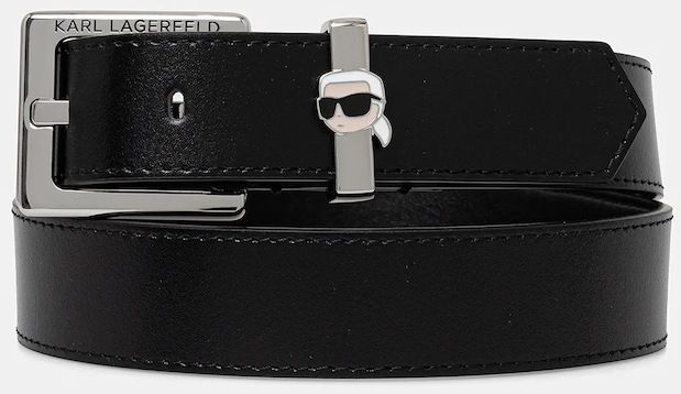 Kožený opasok Karl Lagerfeld čierna farba, A2W33065