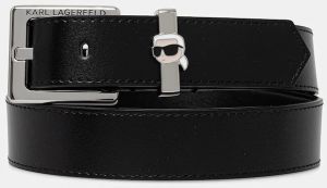 Kožený opasok Karl Lagerfeld čierna farba, A2W33065