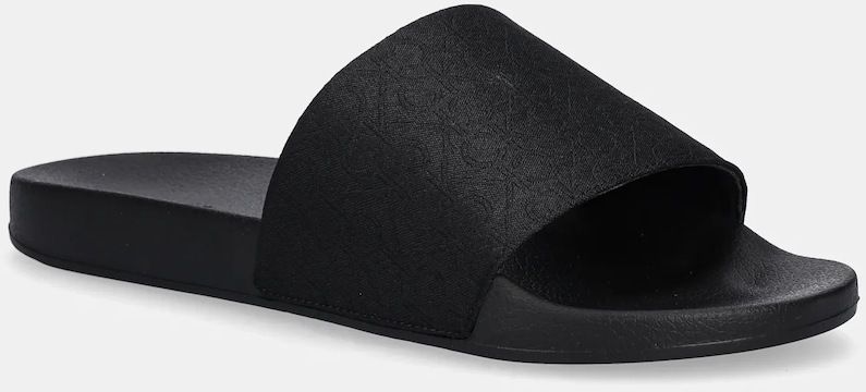 Šľapky Calvin Klein POOL SLIDE JAQ MONO čierna farba, HM0HM01762