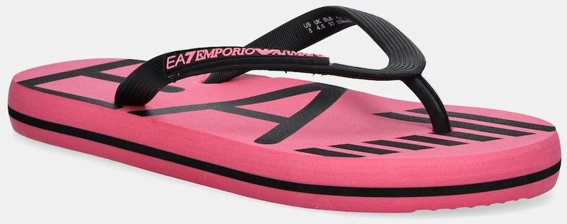 Šľapky EA7 Emporio Armani ružová farba, na plochom podpätku, XK196.XCQ004