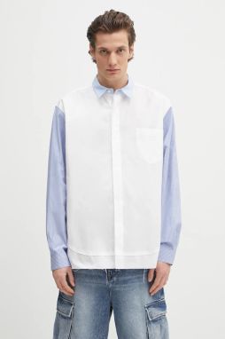 Bavlnená košeľa AMBUSH Layered Shirt biela farba, voľný strih, s klasickým golierom, 12115296