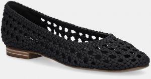 Baleríny Toms BLACK WOVEN BASKET čierna farba, 10022017