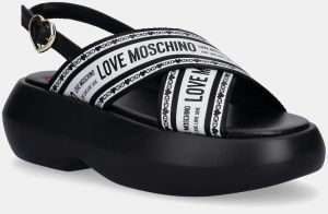 Sandále Love Moschino čierna farba, na platforme, JA16207I0MIX200A