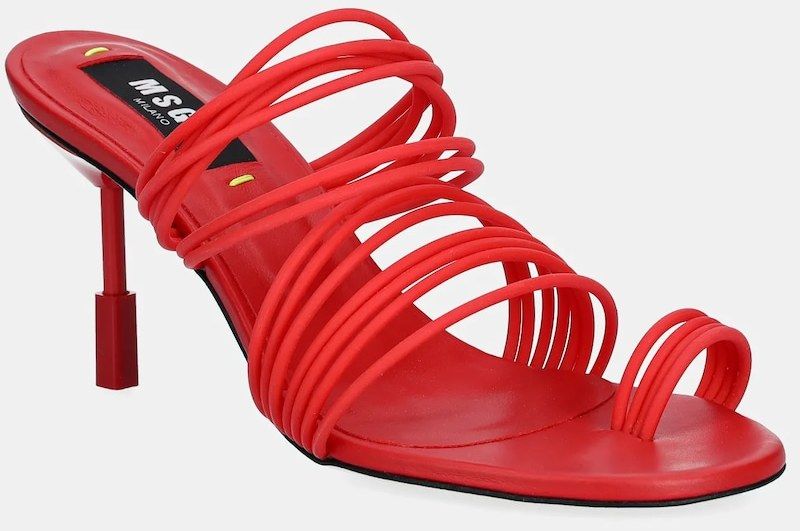 Lodičky MSGM červená farba, na vysokom podpätku, 3842MDS562 987