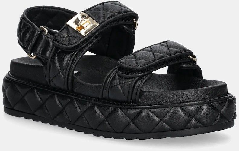 Kožené sandále Steve Madden Bigmona čierna farba, na platforme, SM11003458