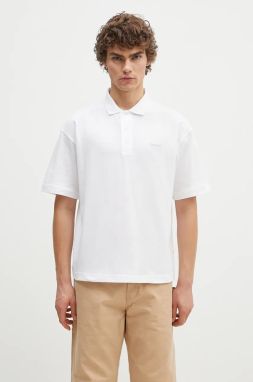 Bavlnené polo tričko Barbour Dunand OS Polo Shirt biela farba, jednofarebné, MML1426