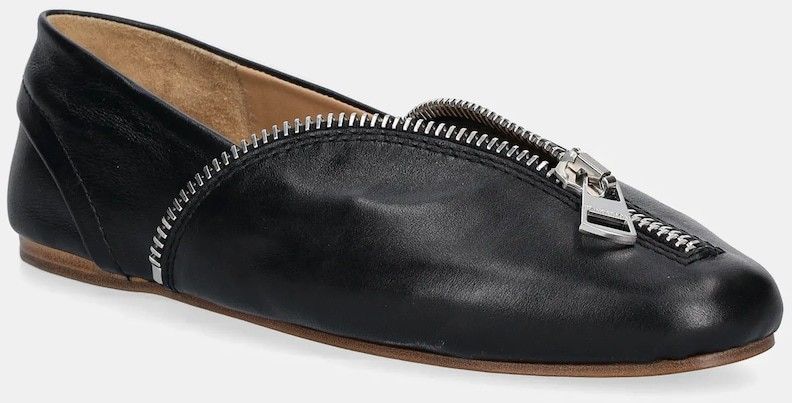 Kožené balerínky JW Anderson Biker Ballerina čierna farba, BL0032 LA0268 999