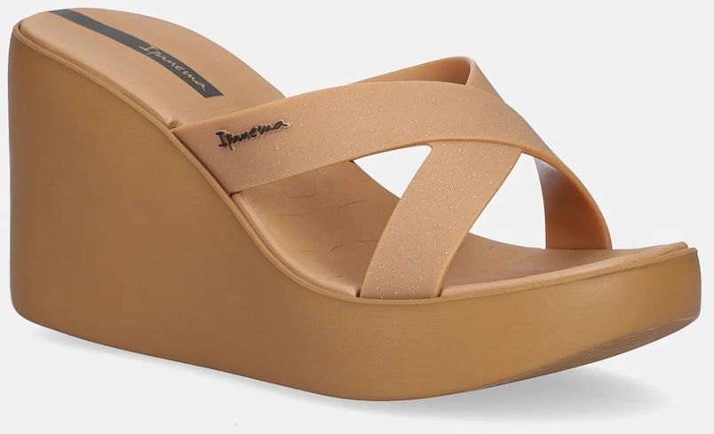 Šľapky Ipanema HIGH FASHION hnedá farba, na kline, 83646-BD677