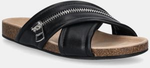 Kožené šľapky JW Anderson Biker Slide čierna farba, SN0107 LA0268 999