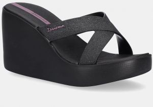 Šľapky Ipanema HIGH FASHION čierna farba, na kline, 83646-BD675