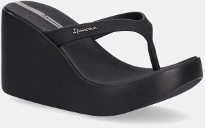 Šľapky Ipanema HIGH FASHION čierna farba, na kline, 83626-BD950