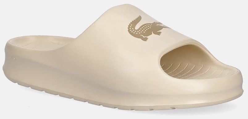 Šľapky Lacoste SERVE SLIDE 2.0 béžová farba, na platforme, 49CFA0025