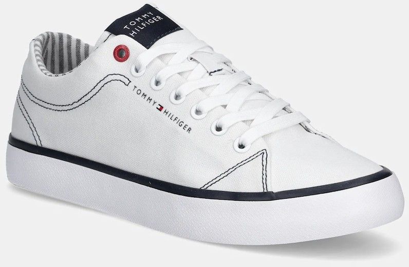 Tenisky Tommy Hilfiger TH HI VULC LOW CORE ITHACA biela farba, FM0FM05397