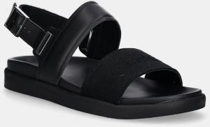 Sandále Calvin Klein BACK STRAP W/ BUCKLE LOGO čierna farba, HM0HM01742