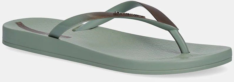 Šľapky Ipanema ANAT CONNECT zelená farba, na plochom podpätku, 83648-BD706