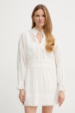 Bavlnené šaty Twinset béžová farba, mini, áčkový strih, 251TP2380